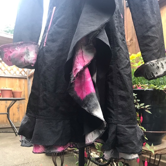 Pink & Black Distressed Goth / Alternative Jacket - Picture 4 of 5